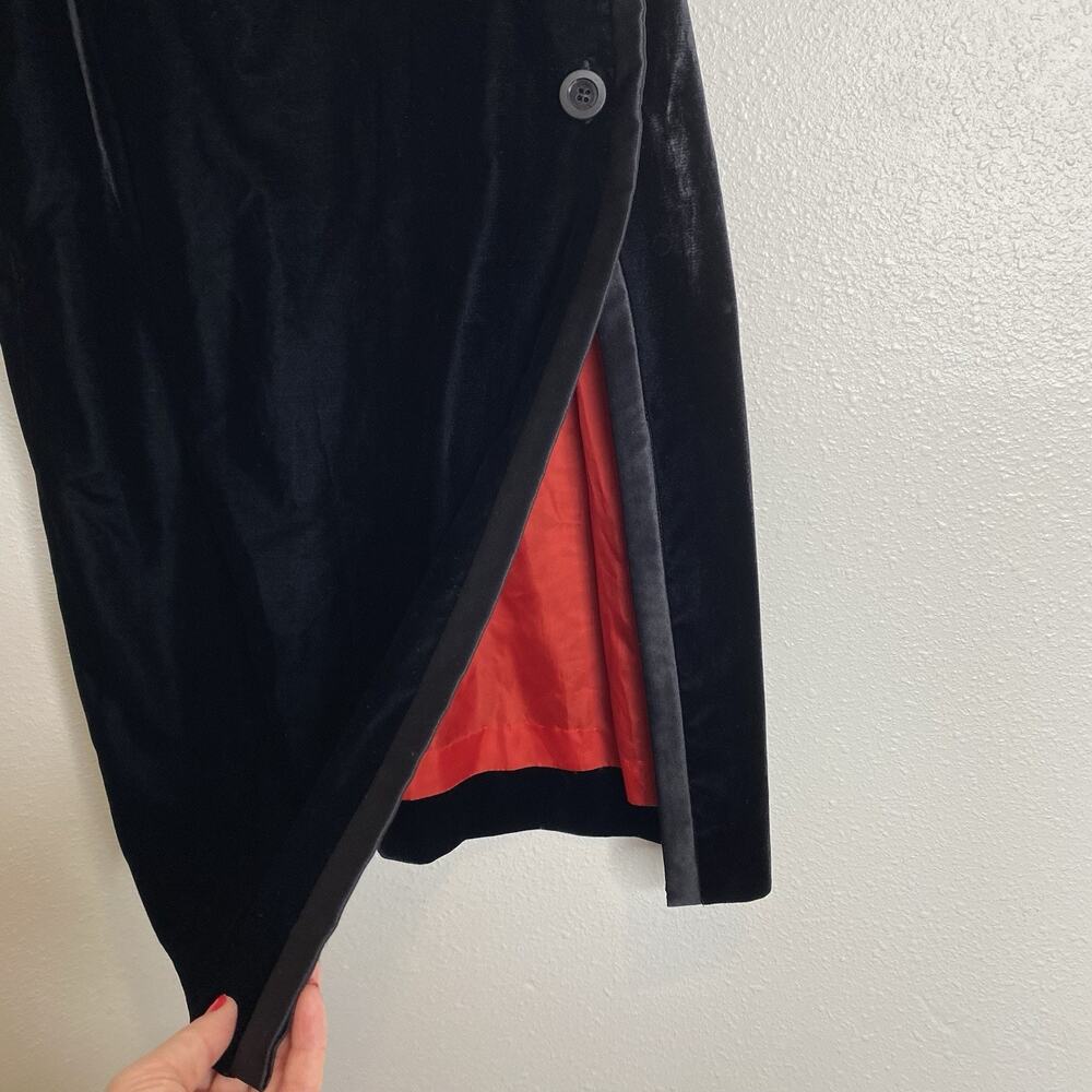 Vintage Escada Women’s Midi Skirt, Sz 40, Black Velvet, Germany 80’s - Picture 2 of 9